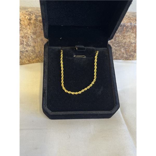 NEW 14K GOLD PLATED 2.0MM TWISTED ROPE NECKLACE, 23" LONG