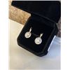 Image 2 : NEW 18K GOLD PLATED 1.0CT EACH SIMULATED DIAMOND (CZ) HALO LEVERBACK EARRINGS
