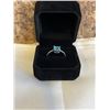 Image 2 : NEW PLATINUM PLATED 2.0CT CUSHION CUT BLUE SIMULATED DIAMOND (CZ) CHANEL RING, SIZE 7