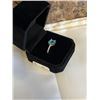 Image 3 : NEW PLATINUM PLATED 2.0CT CUSHION CUT BLUE SIMULATED DIAMOND (CZ) CHANEL RING, SIZE 7
