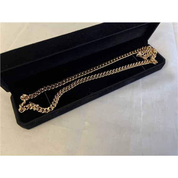 NEW 18K GOLD PLATED 8.0MM CUBAN LINK NECKLACE 24" LONG