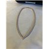 Image 2 : NEW 18K GOLD PLATED 4.0MM PRINCESS CUT SIMULATED DIAMOND (CZ) TENNIS NECKLACE 18" LONG