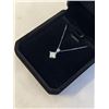 Image 3 : NEW S925 1.2T MOISSANITE STONE PIRNCESS CUT NECKLACE, CHAIN 16-18" MOUNTED IN 925 STERLING SILVER W/