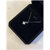 Image 4 : NEW S925 1.2T MOISSANITE STONE PIRNCESS CUT NECKLACE, CHAIN 16-18" MOUNTED IN 925 STERLING SILVER W/