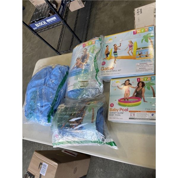 ASSORTED INTEX POOLS AND INFLATABLES