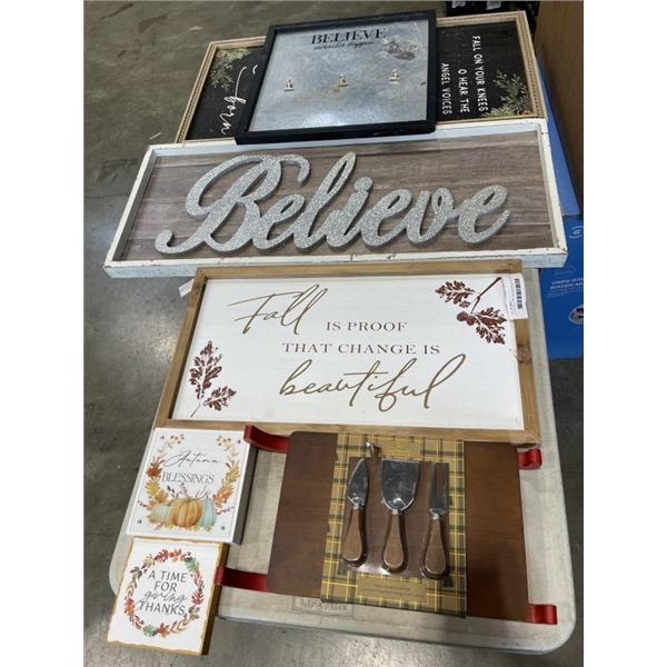 LOT OF WALL ART AND DECORATIVE ITEMS