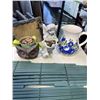 Image 2 : LOT OF CACTUSES, ARTIFICIAL FLOWER IN WOODEN BASKET, ANGEL STATUE, JUMPER CABLES