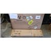 Image 1 : VIVO BLACK TV STAND AND VIVO BLACK SINGLE TOP DESK RISER