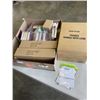Image 1 : TRAY OF OFFICE STATIONAIRY INCLUDING AZAR 3 TIER BROCHURE HOLDER, 20 ROLLS THERMAL RECEIPT PAPER, 2 