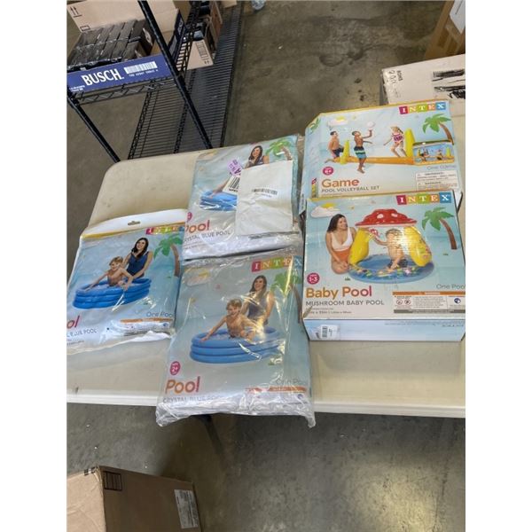 ASSORTED INTEX POOLS AND INFLATABLES
