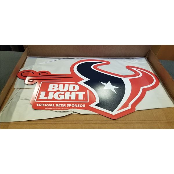HOUSTON TEXANS BUD LIGHT METAL SIGN