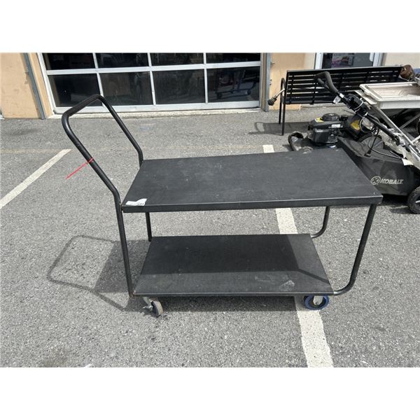 2 TIER 4 WHEEL METAL WAREHOUSE DOLLY