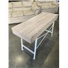 Image 4 : WHITE AND WOOD TOP DESK