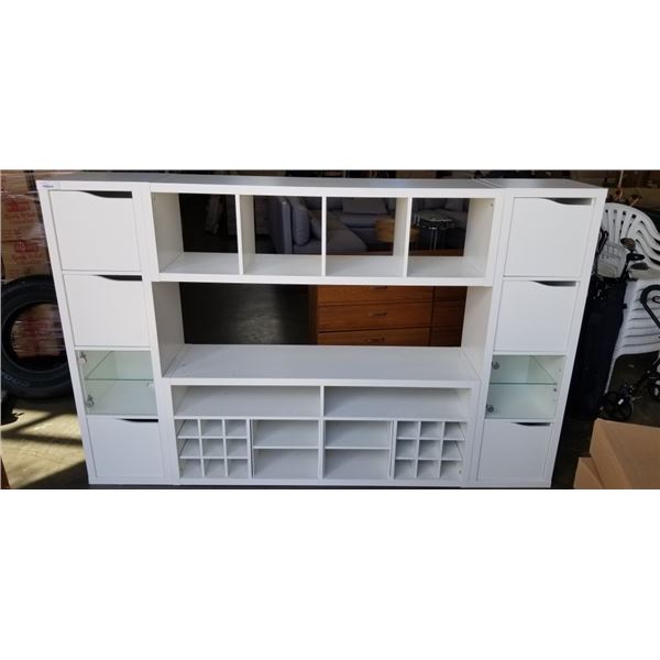 WHITE IKEA SHELVING UNIT - 7.5FT WIDE