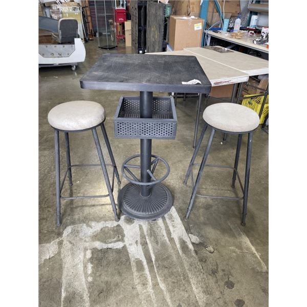 BAR HEIGHT TABLE W/ 2 BAR STOOLS