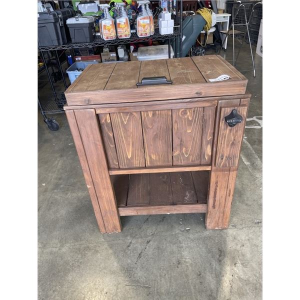 WOOD CASED COOLER W/ DRAIN