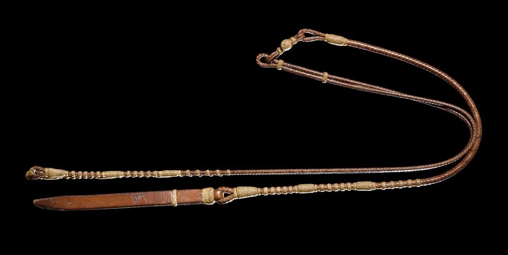 Luis B. Ortega Brown Braided Kangaroo Reins with Rawhide Buttons