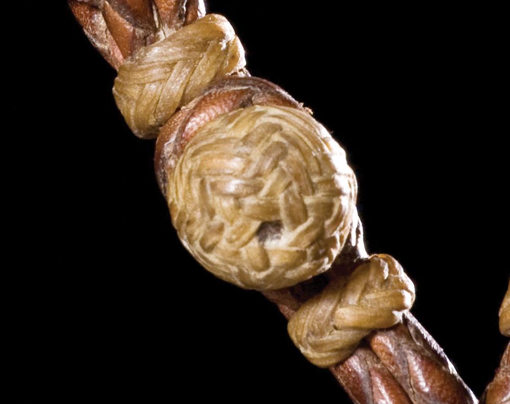 Luis B. Ortega Brown Braided Kangaroo Reins with Rawhide Buttons