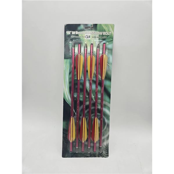 16-inch red aluminum crossbow bolts (c64)
