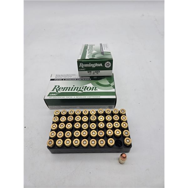 2 boxes of remington 9mm luger ammunition (c64)