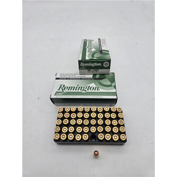 2 boxes of remington 9mm luger ammunition (c64)
