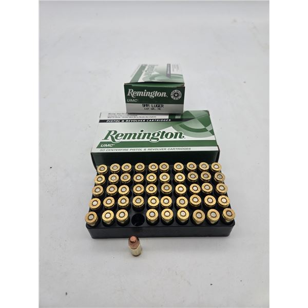 2 boxes of remington 9mm luger ammunition (c64)