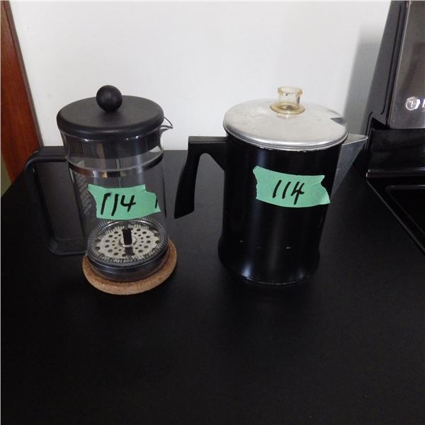 stove top coffee perk and glass coffee Press