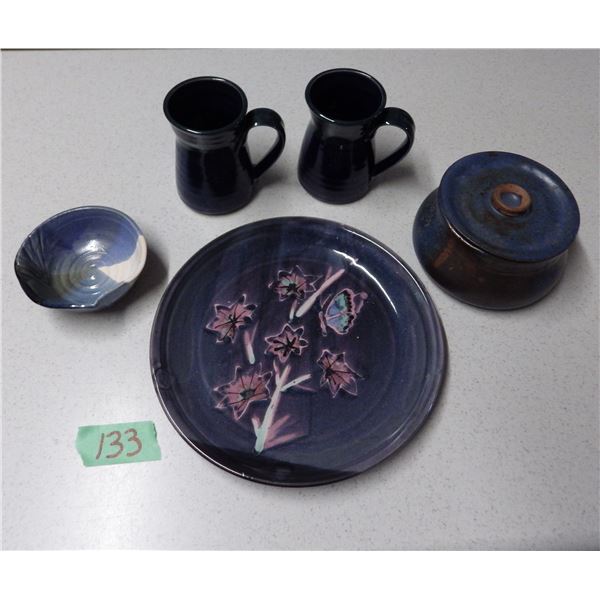 lot of handcrafted pottery