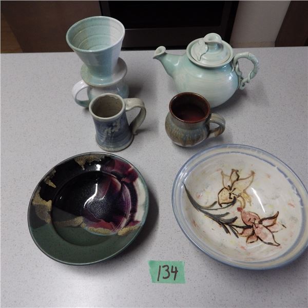 Lot of handcrafted pottery