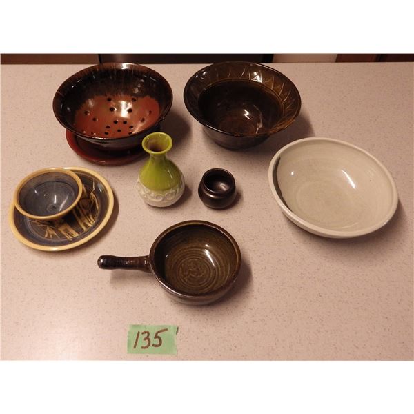 Lot of handcrafted pottery