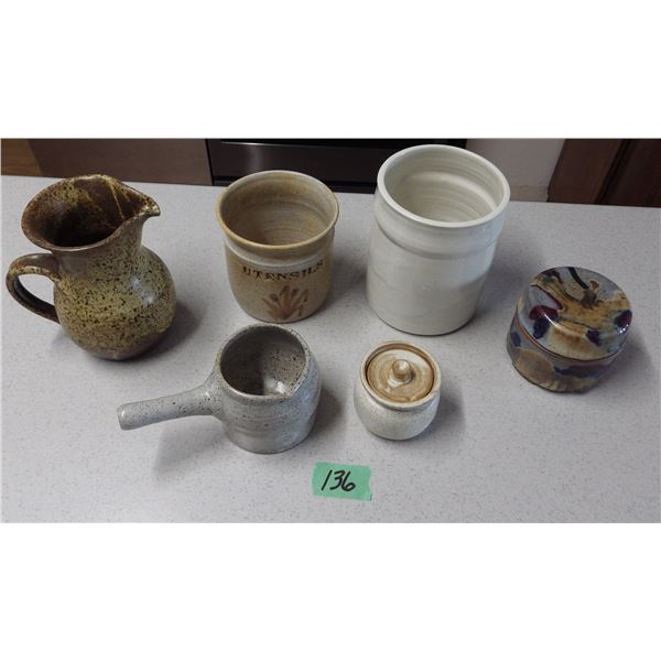 Lot of handcrafted pottery