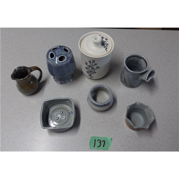 Lot of handcrafted pottery