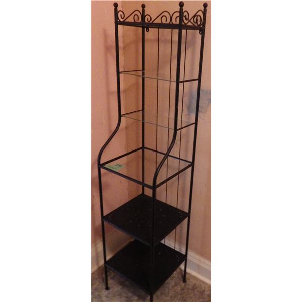 metal and glass display shelving