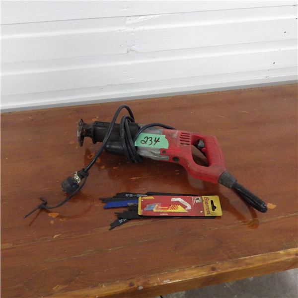 Milwaukee Sawzall with extra blades