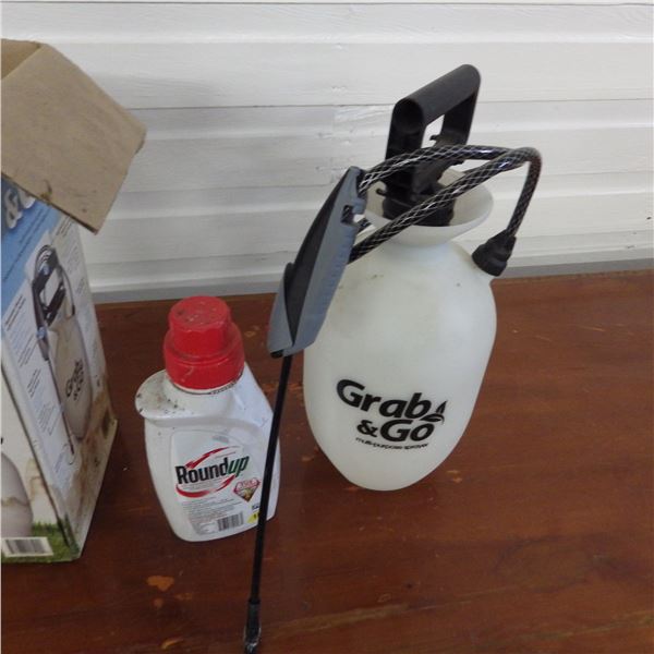 pump up hand sprayer with approximately half bottle round up - No shipping