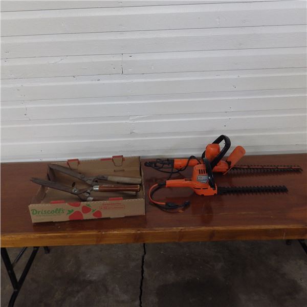 Electric hedge trimmers and hand  trimmers