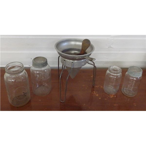 vintage Wear-Ever aluminum cone strainer set often referred to as a "chinois" or  "canning sieve" wi
