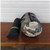 Image 1 : a small pup tent and sleeping bag