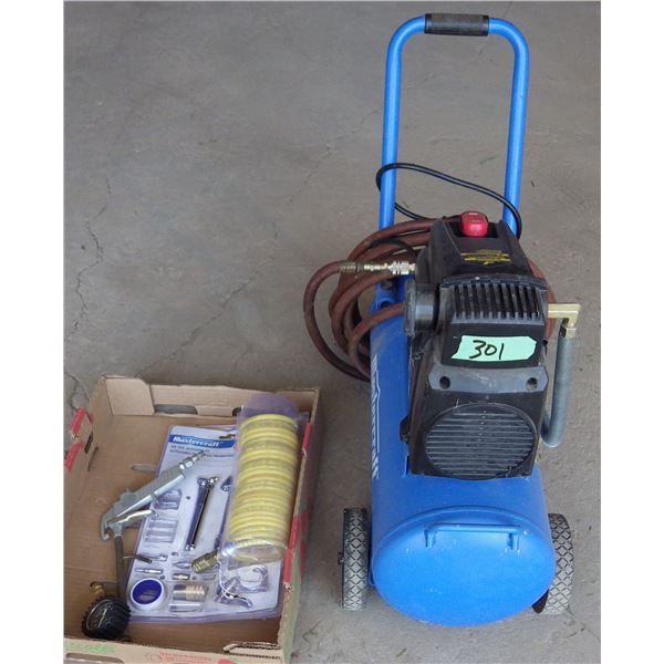 mastercraft portable air compressor 8 US gallons with accessories