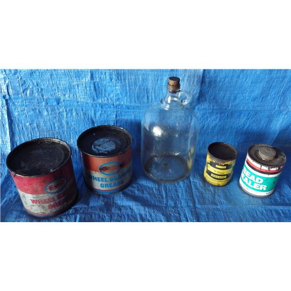 vintage ESSO wheel bearing grease cans etc