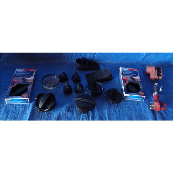 Mighty cord 30A male - 50A female adaptor, RV bumper cap & other RV travel trailer accessories