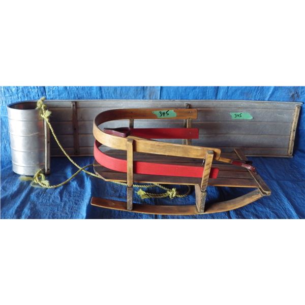 toboggan and child's sleigh