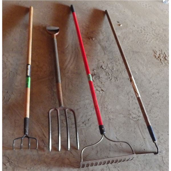 Lot of 4 garden or yard tools