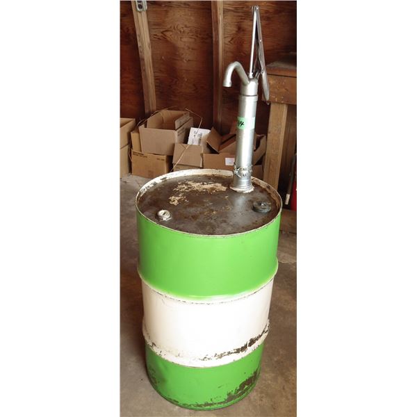 barrel of 10W30 oil estimated to be one third full