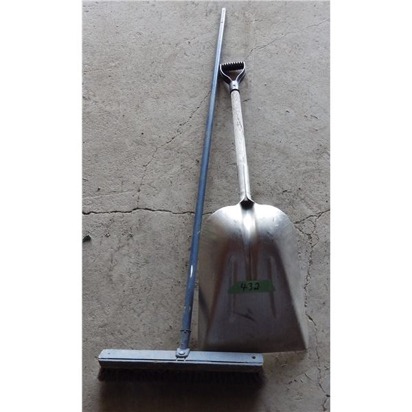 aluminum scoop shovel and broom