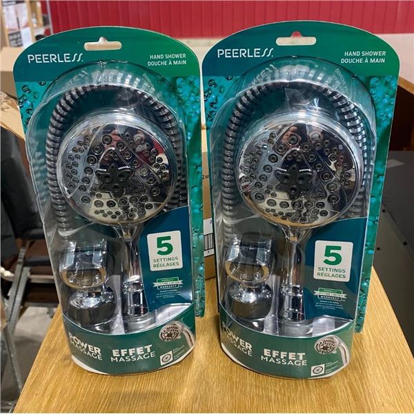 2 PEERLESS HAND MASSAGE SHOWER HEADS
