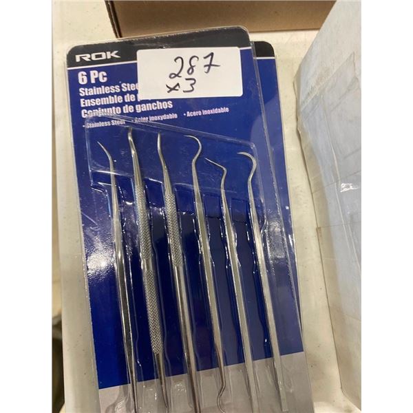 3 STAINLESS STEEL PICK SETS
