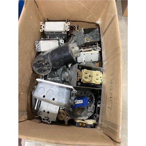 BOX OF ELECTRICAL SUPPLIES