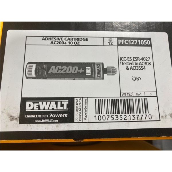 12 TUBES OF DEWALT AC200 ADHESIVE