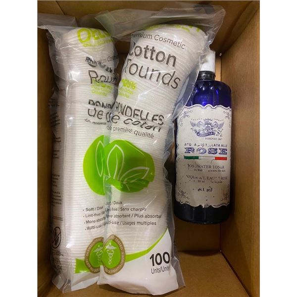 BOTTLE OF FACE CLEANER AND WIPES